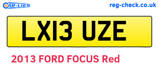 LX13UZE are the vehicle registration plates.