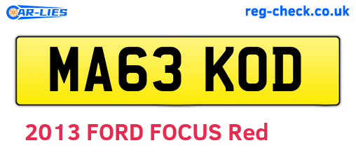 MA63KOD are the vehicle registration plates.