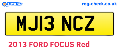 MJ13NCZ are the vehicle registration plates.