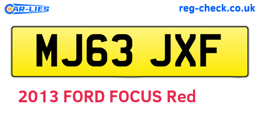 MJ63JXF are the vehicle registration plates.