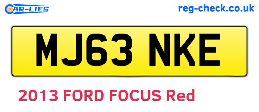 MJ63NKE are the vehicle registration plates.