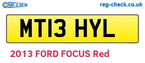 MT13HYL are the vehicle registration plates.