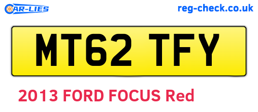 MT62TFY are the vehicle registration plates.