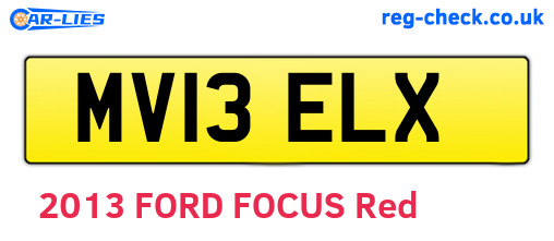 MV13ELX are the vehicle registration plates.