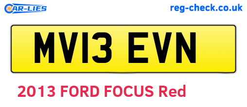 MV13EVN are the vehicle registration plates.