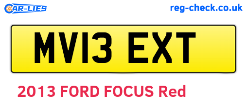 MV13EXT are the vehicle registration plates.