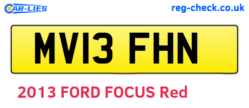 MV13FHN are the vehicle registration plates.