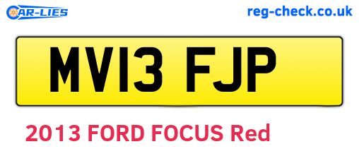 MV13FJP are the vehicle registration plates.