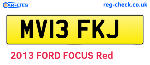 MV13FKJ are the vehicle registration plates.