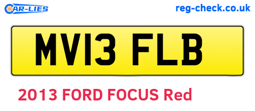 MV13FLB are the vehicle registration plates.