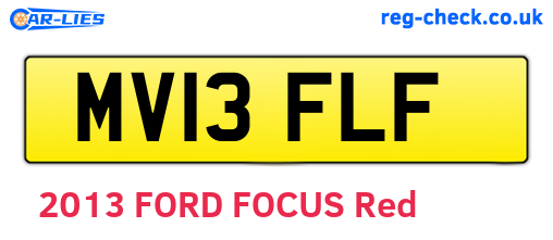 MV13FLF are the vehicle registration plates.