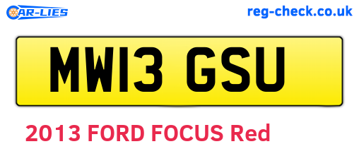 MW13GSU are the vehicle registration plates.