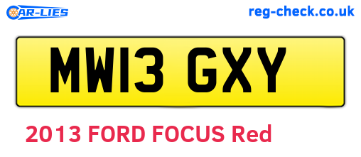 MW13GXY are the vehicle registration plates.