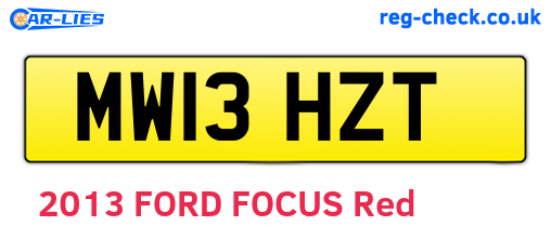 MW13HZT are the vehicle registration plates.