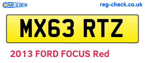 MX63RTZ are the vehicle registration plates.