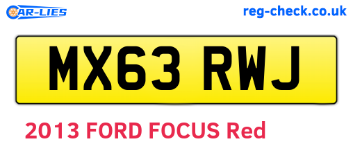 MX63RWJ are the vehicle registration plates.
