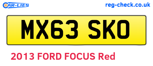 MX63SKO are the vehicle registration plates.