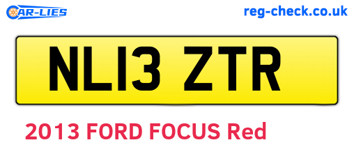 NL13ZTR are the vehicle registration plates.