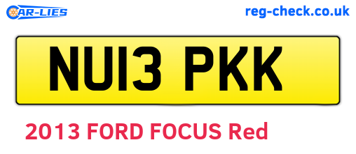 NU13PKK are the vehicle registration plates.