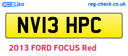 NV13HPC are the vehicle registration plates.