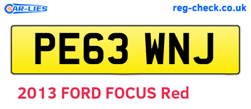 PE63WNJ are the vehicle registration plates.