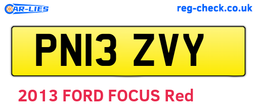 PN13ZVY are the vehicle registration plates.