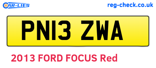 PN13ZWA are the vehicle registration plates.