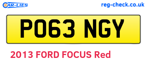 PO63NGY are the vehicle registration plates.