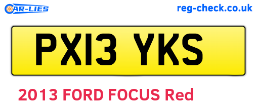 PX13YKS are the vehicle registration plates.