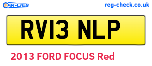 RV13NLP are the vehicle registration plates.