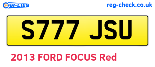 S777JSU are the vehicle registration plates.