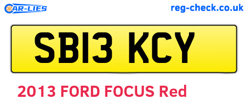 SB13KCY are the vehicle registration plates.