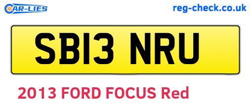 SB13NRU are the vehicle registration plates.