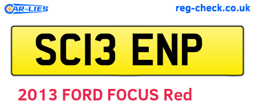 SC13ENP are the vehicle registration plates.