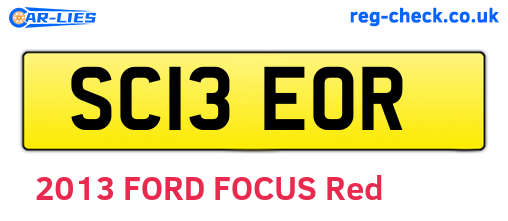 SC13EOR are the vehicle registration plates.