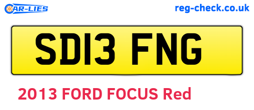 SD13FNG are the vehicle registration plates.