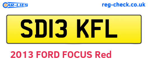 SD13KFL are the vehicle registration plates.