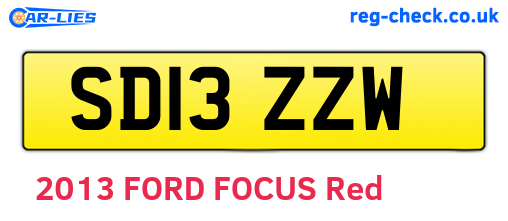 SD13ZZW are the vehicle registration plates.