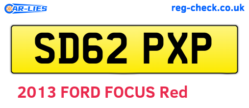 SD62PXP are the vehicle registration plates.