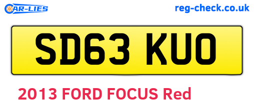 SD63KUO are the vehicle registration plates.