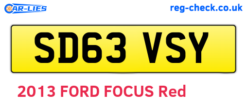 SD63VSY are the vehicle registration plates.