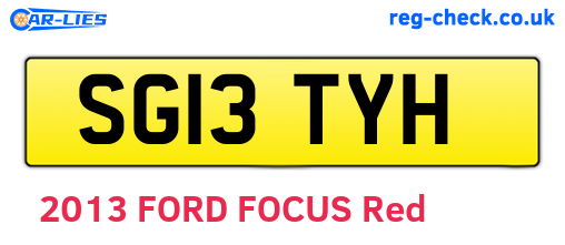 SG13TYH are the vehicle registration plates.