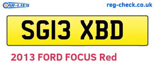 SG13XBD are the vehicle registration plates.