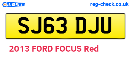 SJ63DJU are the vehicle registration plates.