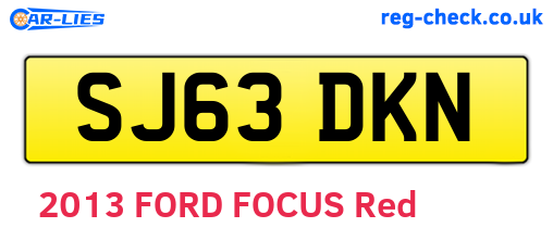 SJ63DKN are the vehicle registration plates.