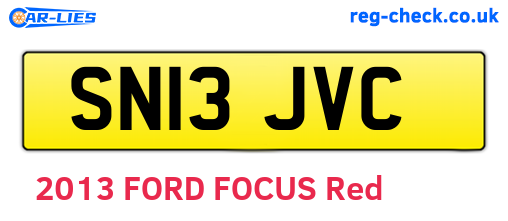 SN13JVC are the vehicle registration plates.