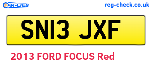 SN13JXF are the vehicle registration plates.