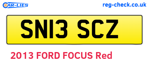 SN13SCZ are the vehicle registration plates.