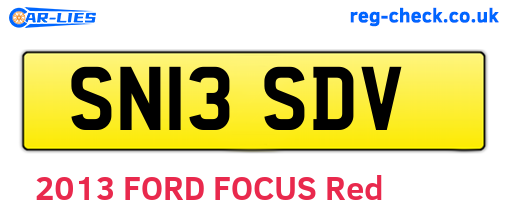 SN13SDV are the vehicle registration plates.