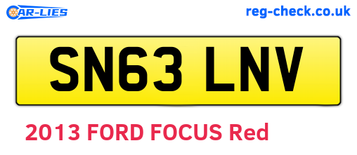 SN63LNV are the vehicle registration plates.